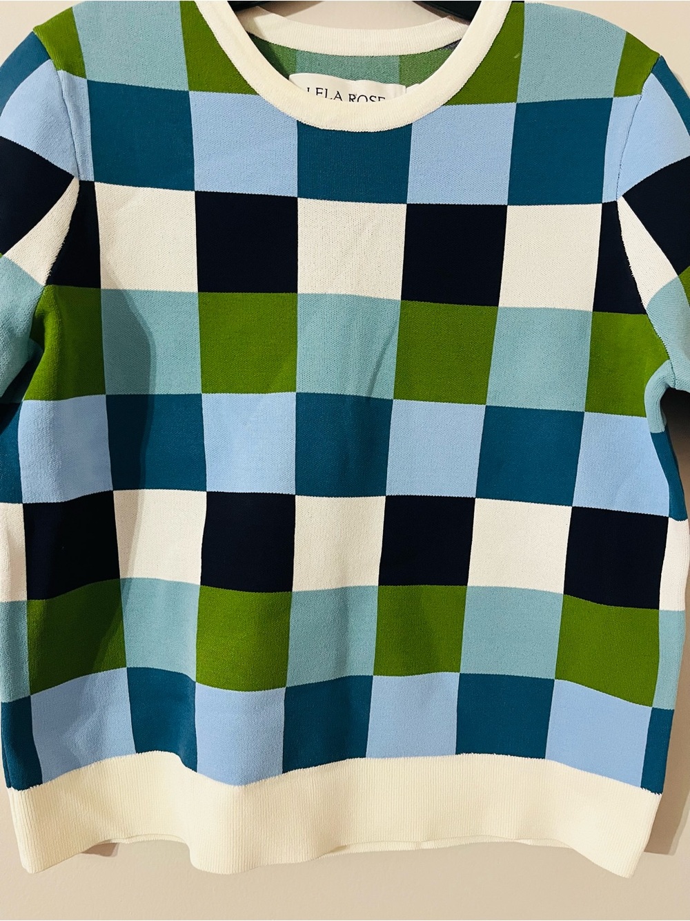 LELA ROSE Checkered Top Sz S - Picture 2 of 6